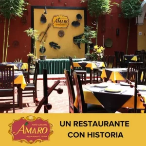 Interior del restaurante amaro en merida yucatán