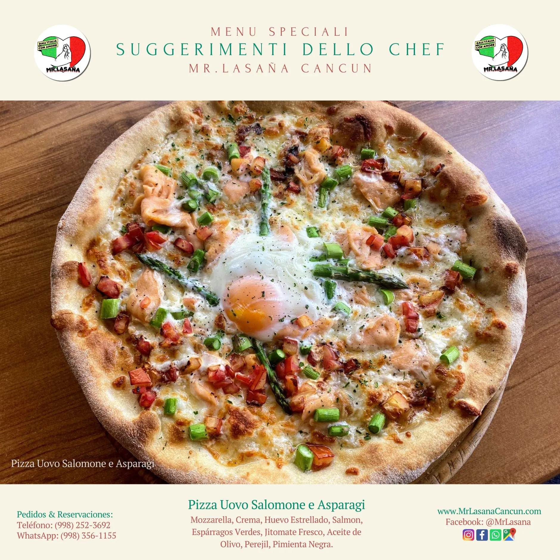 Pizzas rústicas en cancún del restaurante mr lasaña