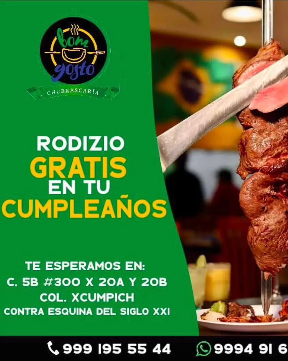 buffet de carnes en bom gosto merida