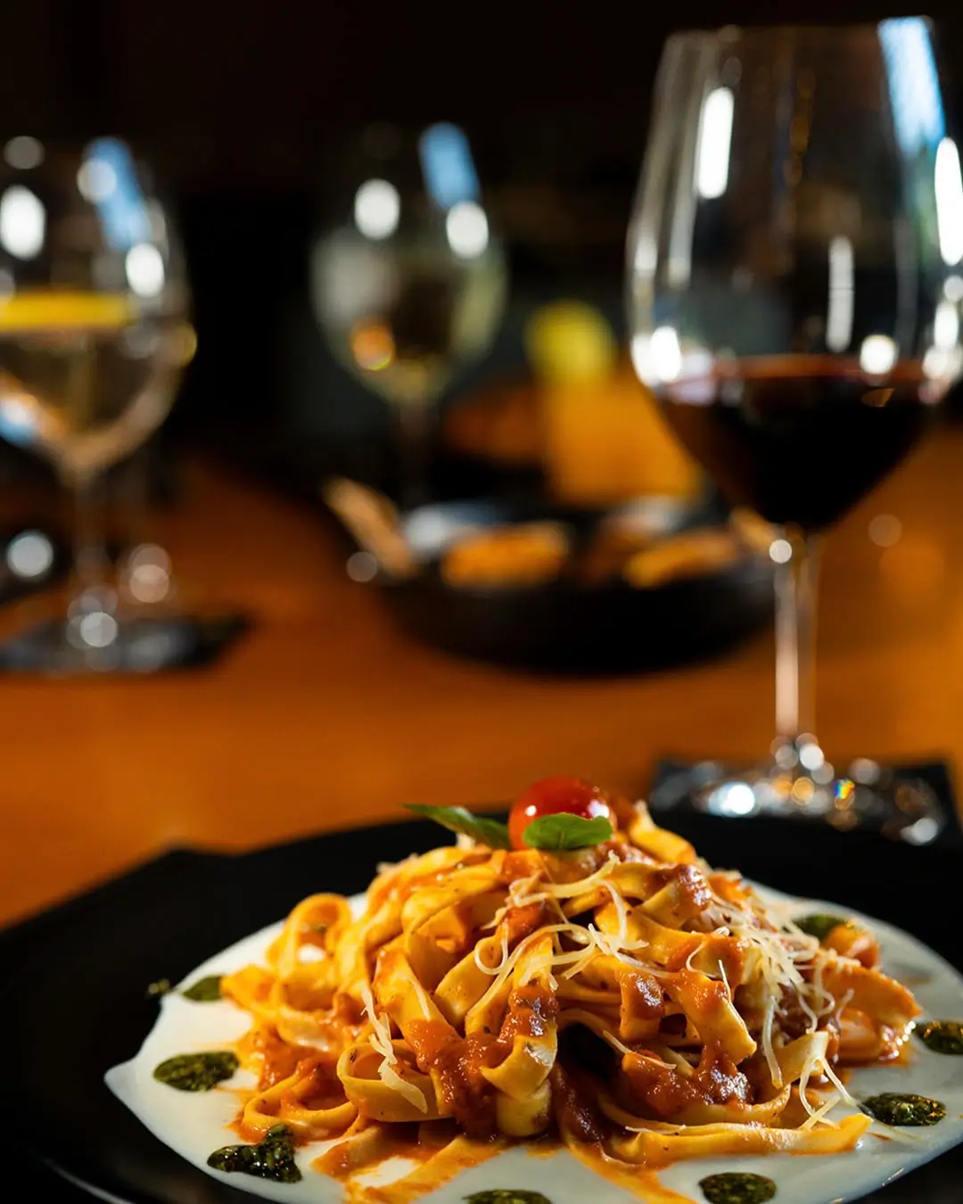 pastas italianas en el buffet divina carne cancun