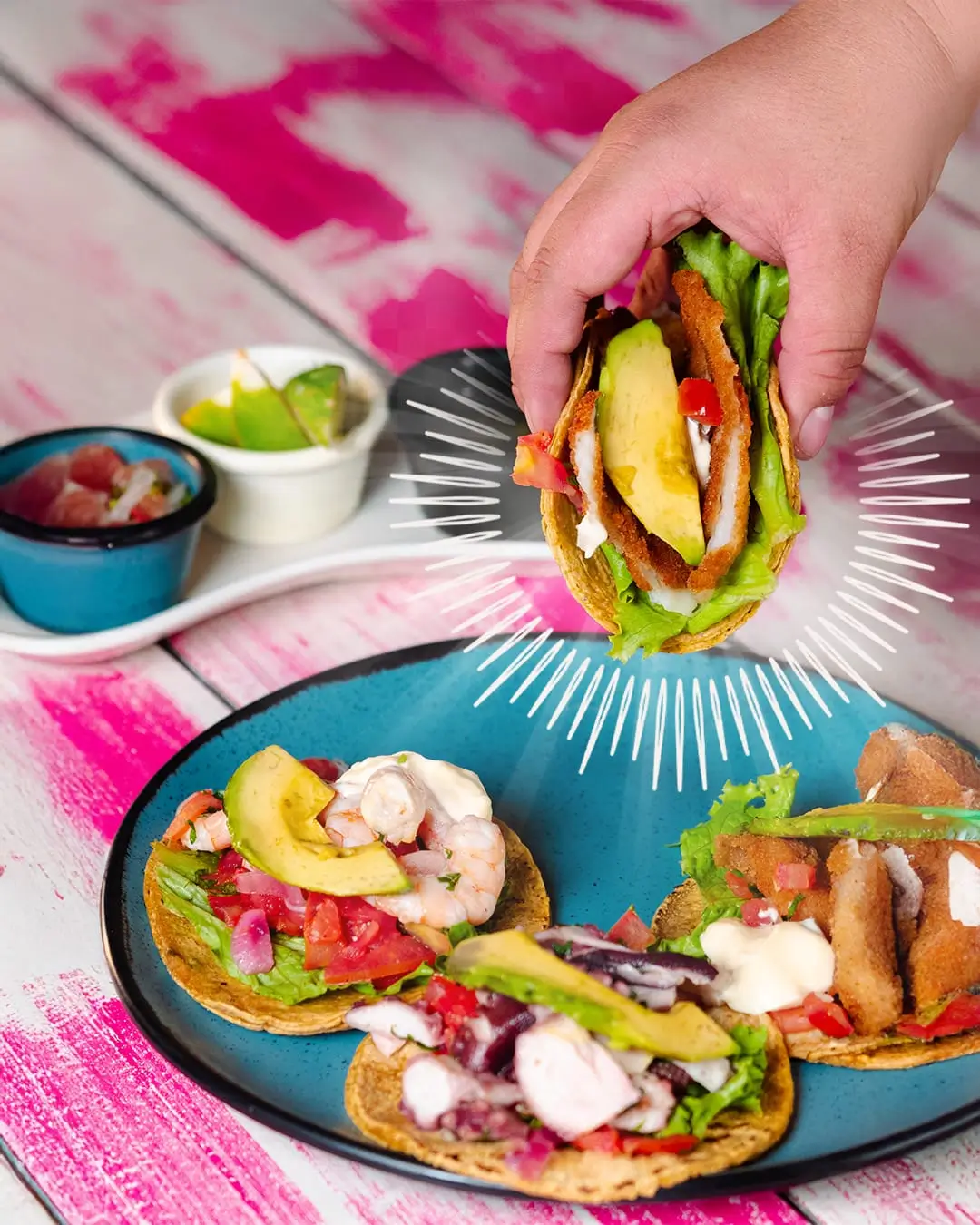 tacos de mariscos en el timon de cancun restaurant