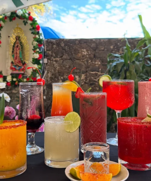 bebidas del menú del buffet camarón caramelo