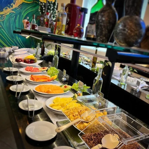 barra del buffet del restaurante rancho da picanha en merida