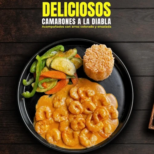 camarones a la diabla en el restaurante de mariscos la palapa del jarocho