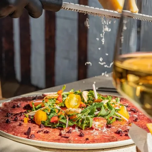 Carpaccio en el restaurante ilios en tulum