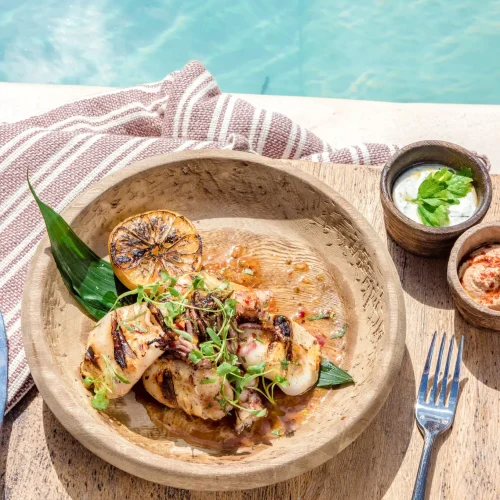 comida organica en el restaurante tantra tulum