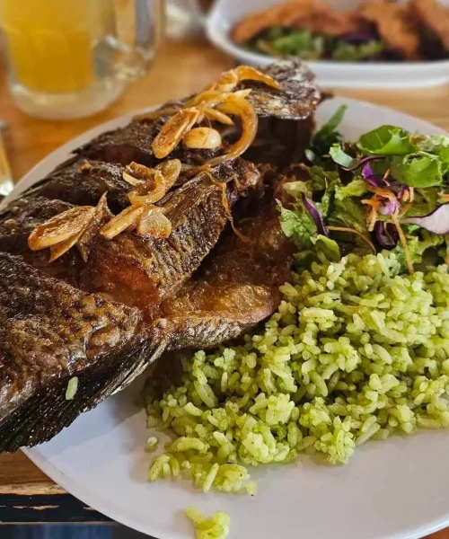 mojarra frita en el buffet villa camaron puebla