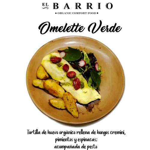 omellete verde desayuno rápido saludable y delicioso en el restaurante el barrio merida