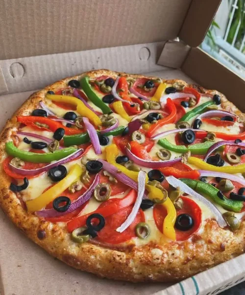 pizzas con vegetales en playa del carmen