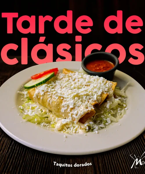 Tacos dorados con salsa del restaurante molino 807