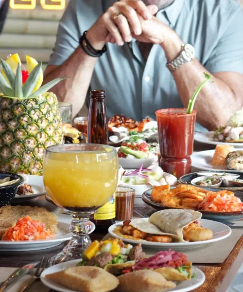 platillos del buffet de mariscos de ojo de pez cholula