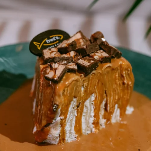 Postre de chocolate en el restaurante freds cancun