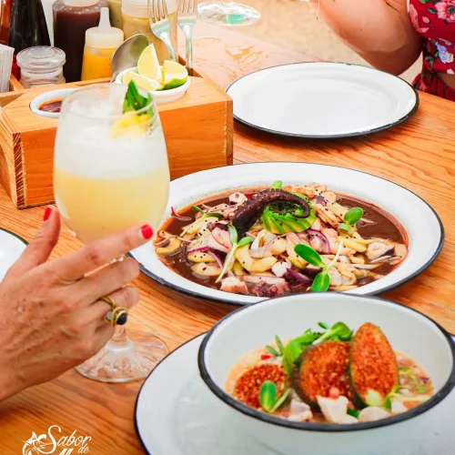 menu del restaurante de mariscos sabor de mar en tulum